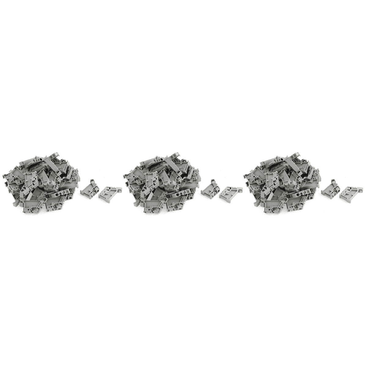 150Pcs 35mm DIN Rail Terminal Block End Stopper Mounting Clips,150 x Terminal Block End Stopper,gray