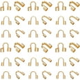 thumbnail image 1 of 150Pcs 3Size 304 Surgical Stainless Steel Wire Guard Thread Protector Loop U-Shape Cable Protector Golden Wire Guardian and Protectors for DIY Jewelry Making, 1 of 5