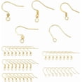 thumbnail image 1 of 150Pcs 5 Styles Real 18K Gold Plated Earring Hooks Stainless Steel Ear Wire with Loops Earwire Hooks Metal Earring Hooks with Coil and Ball, 1 of 6