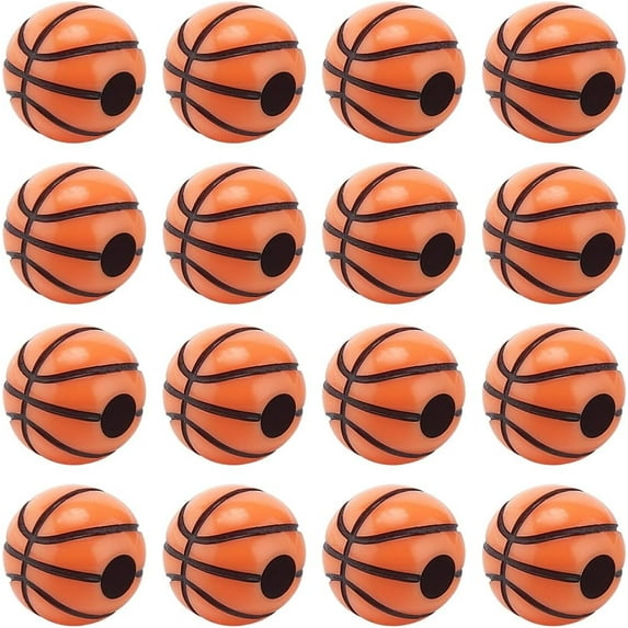 150Pcs Acrylic Basketball Beads Sports Beads Bulk Big Hole Yellow Sport Basket Ball Bead DIY