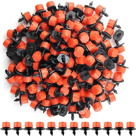 150Pcs Adjustable Irrigation Drippers 1/4 Inch Micro Drip Sprinkler Emitters for Garden Watering System