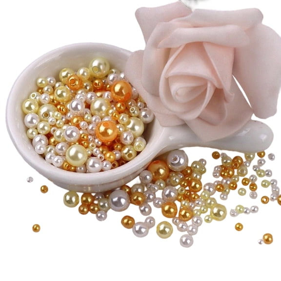 150Pcs Artificial Pearls for Art Craft 3MM-8MM Round Pearls Resin Beads for Jewelry Making Wedding Dress Bride Headpiece