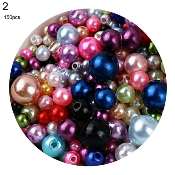 150Pcs/Bag 3-8mm Faux Pearl Beads Perforated Jewelry Making Accessories Plastic Earring Necklaces Imitation Pearls for Home