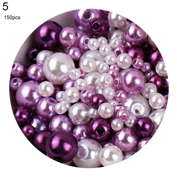 150Pcs/Bag 3-8mm Faux Pearl Beads Perforated Jewelry Making Accessories Plastic Earring Necklaces Imitation Pearls for Home