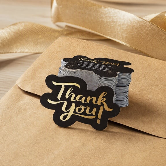 150Pcs Black Thank You Cards for Small Business, Elegant Appreciation Cards to Show Gratitude to All Your Customers