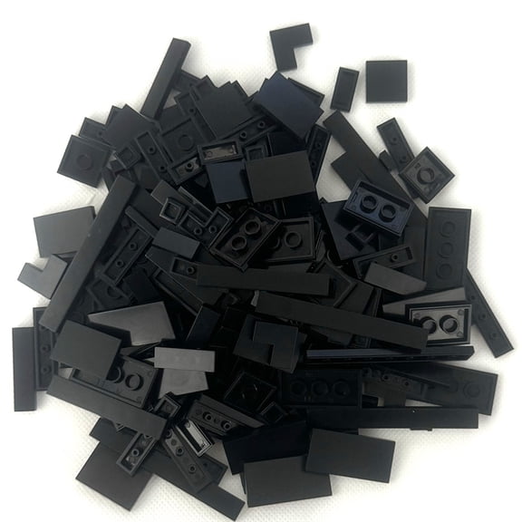 150Pcs Bulk Smooth Flat Plate Building Block 1x1 1x2 1x6 Dots Thin Tile Bricks For Kid Toy Mixed Particle Compatible Brand