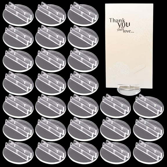 150Pcs Card Stands Translucent Plastic Card Holders Game Card Stands Paper Miniature Bases Clear Business Card Holder Plastic Clip for Business Cards Price Tags Menus Party Labels diy