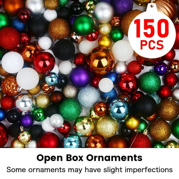 150Pcs Christmas Balls Ornaments for Christmas Tree Shatterproof Xmas Decors Hanging Ball Decorations
