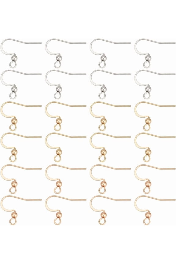 150Pcs Earring Hooks Stainless Steel Ear Wire Fish Hooks Gold Silver French Earwires Jewelry Finding Parts