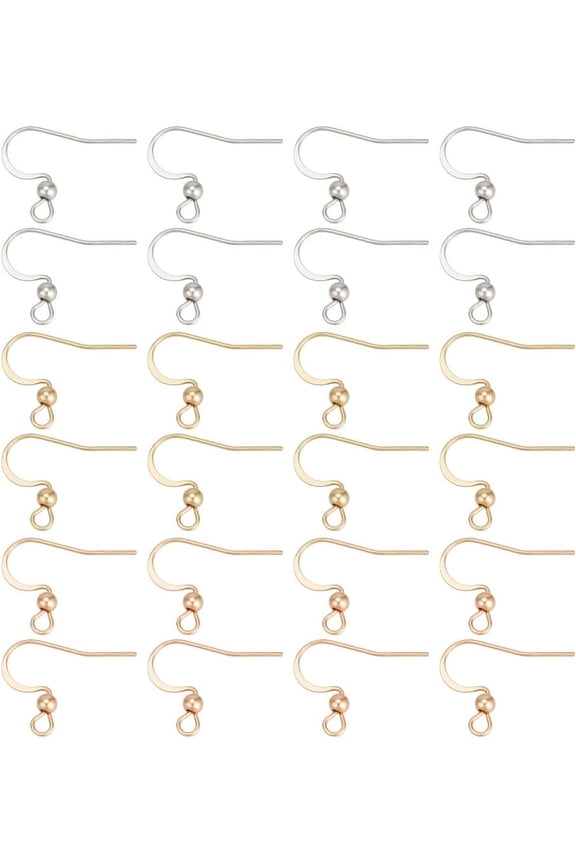 150Pcs Earring Hooks Stainless Steel Ear Wire Fish Hooks Gold Silver French Earwires Jewelry Finding Parts