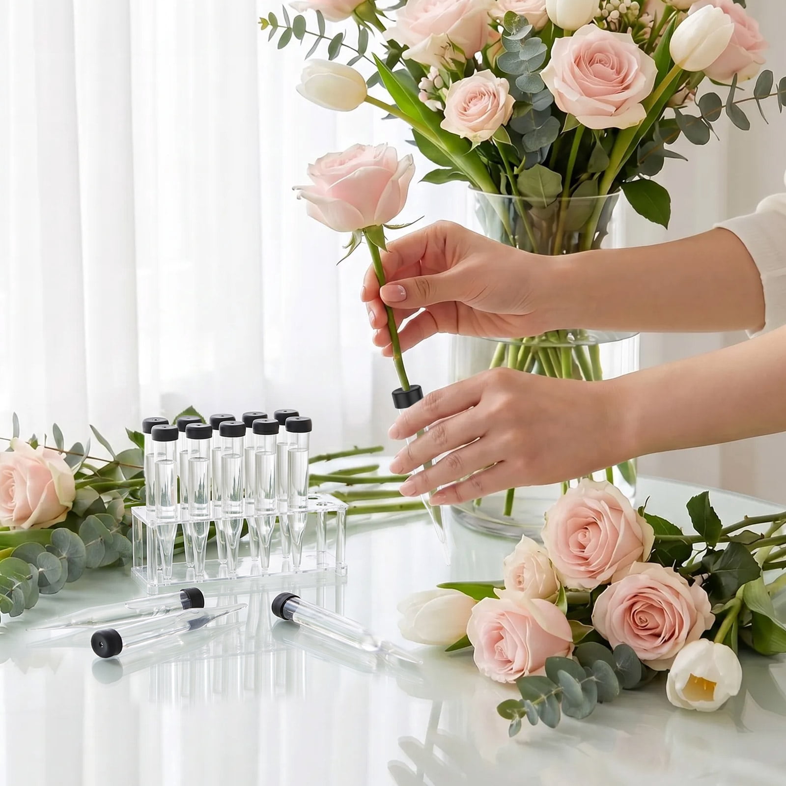 150Pcs Floral Stem Water Tube Pointed Plastic Flower Water Vial for ...