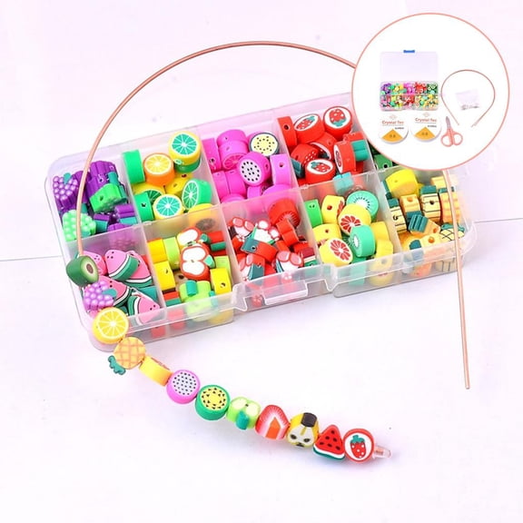 150Pcs Fruit Beads Loose 10mm Polymer Clay for DIY Jelry Making Girls