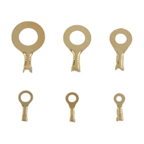 150Pcs / Kit Brass Ring Cable Lugs Ring Copper Crimp Connectors Wire Terminals Fangkenuo