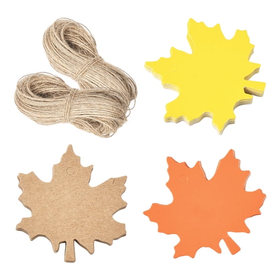 150Pcs Maple Leaf Gift Tags Leaves Tag with 1 Bundle Rope Thanksgiving Day Personalized Name Labels Fall Autumn Paper Hanging Ornaments
