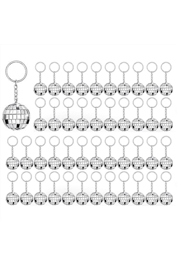 150Pcs Mini Disco Ball Keychain, Mirror Bulk Keyring Party Favors for 70s 80s Supplies