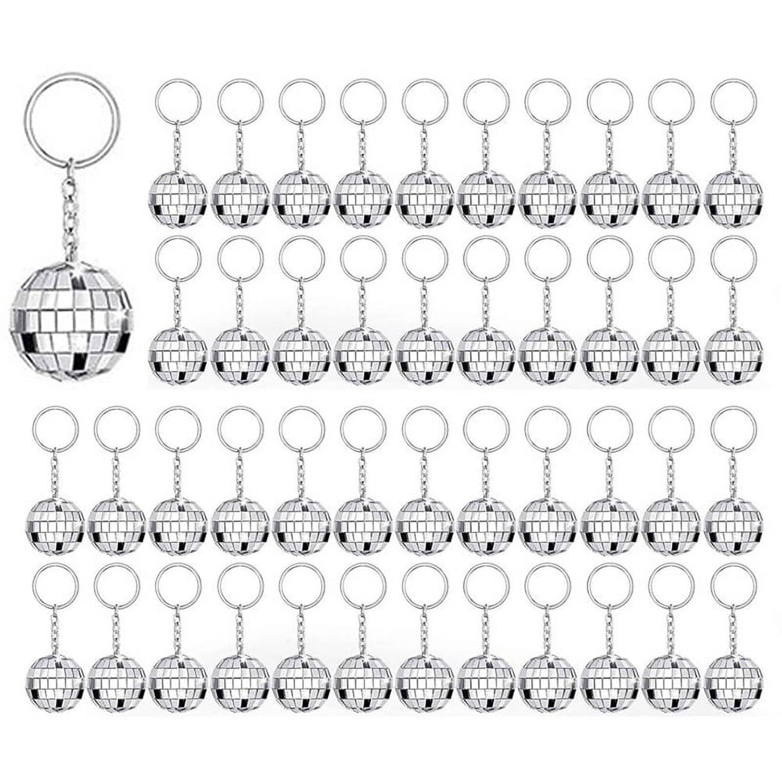 150Pcs Mini Disco Ball Keychain, Mirror Disco Ball Bulk Keyring Party Favors for 70s 80s Disco Party Supplies