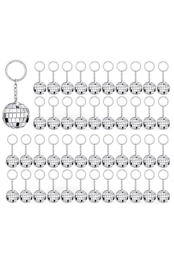 150Pcs Mini Disco Ball Keychain, Mirror Disco Ball Bulk Keyring Party Favors for 70s 80s Disco Party Supplies