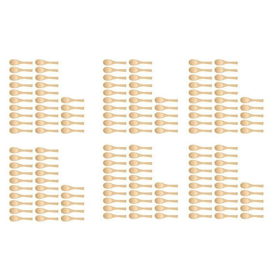 150Pcs Mini Handmade Wooden Spoon Ice Cream Sugar Jam Honey Coffee Teaspoon Kitchen Condiment Salt Mustard Spoon