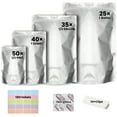 thumbnail image 1 of 150Pcs Mylar Bags, 4 Size Smell Proof Bags with 150x300cc Oxygen Absorbers, 180 Labels for Small Business and Food Storage (50 Bags 4.3"x6.3", 40 Bags 6"x9", 35 Bags 7.5"x11.5", 25 Bags 10"x14"), 1 of 7