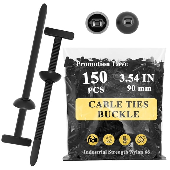150Pcs Nylon Universal Cable Tie Buckle, Zipper Clips for Car, T Zip Ties, Ziploc Pro Cable Ties, Automotive Plastic Rivet Fixing, Engine Cover Bumper Retainer Fender Liner Door Panel Screw Fastener