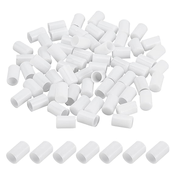 150Pcs PVC Hook Hanger Tube Cap White 16mm Inner Diameter: 7.5mm