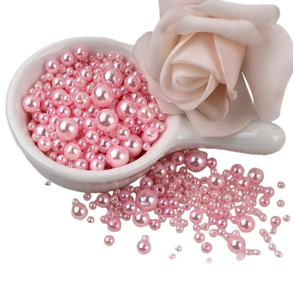 150Pcs Pearls Beads for Craft Decoration 3mm-8mm Round Imitation Pearls Resin Beads for Jewelry Making Bridals Dress