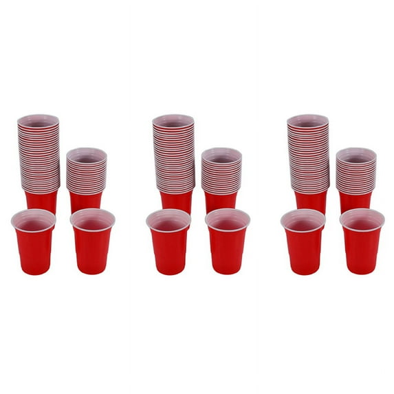 150Pcs/Set 450Ml Red Disposable Plastic Cup Cup Bar Restaurant Supplies for