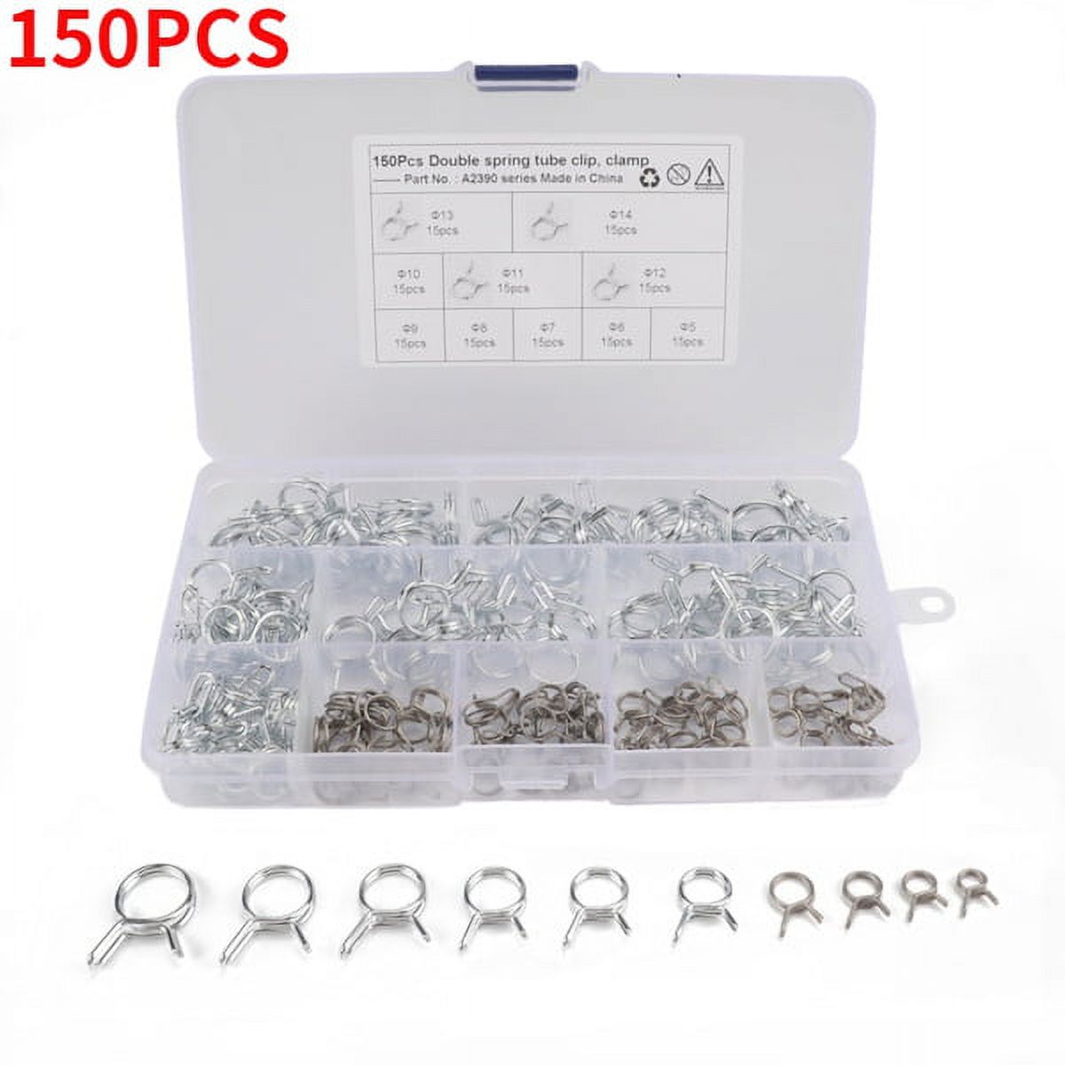150Pcs/Set Double Wire Spring Tube Clamp Double Wire Clamp Water Pipe
