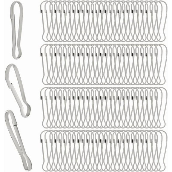 150Pcs Silver Snap Hooks Stainless Steel Spring Clip Carabiner Bulk Metal Lanyard Connector Fastener Key Ring Small Hook Clasps for Jewelry Making Keychain ID Card DIY Crafts Accessories Silver
