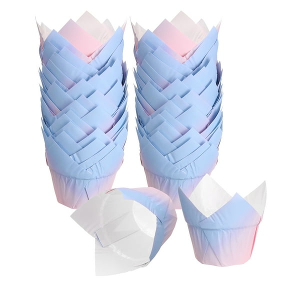 150Pcs Tulip Baking Cups Cupcake Muffins Liners Paper Greaseproof Wrappers for Wedding Birthday, Light Purple
