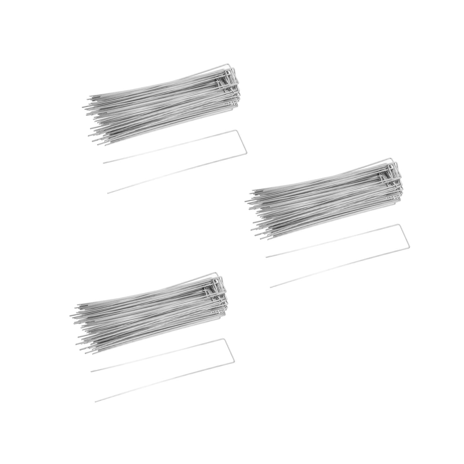 Toyandona Efficient Lawn Stakes U-Shaped Nails Plated Silver Metal for Daily Garden Use 150Pcs