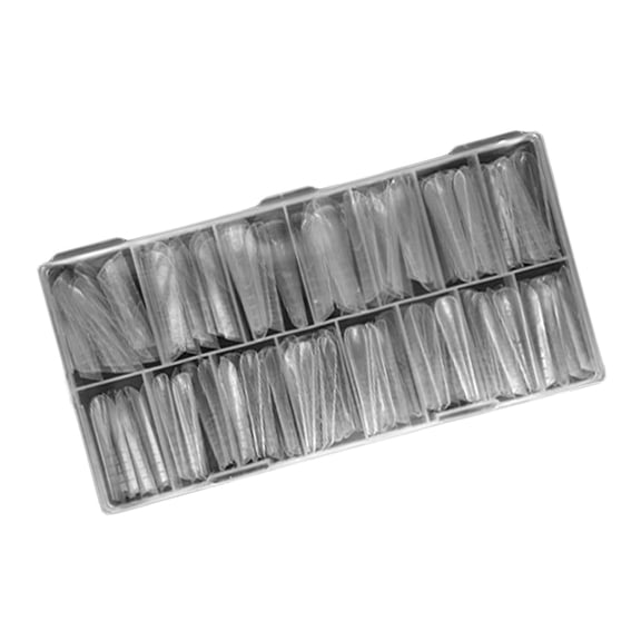 150Pcs UVS Gel Acrylic Nails Art Mold Artificial Nails Tips with Scale Clear Full Covers Duals Nails Systems Form 14Size