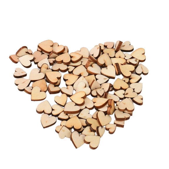 150Pcs Wood Wooden Heart Wedding Table Scatter Decoration Crafts Desktop Ornament Home Decor