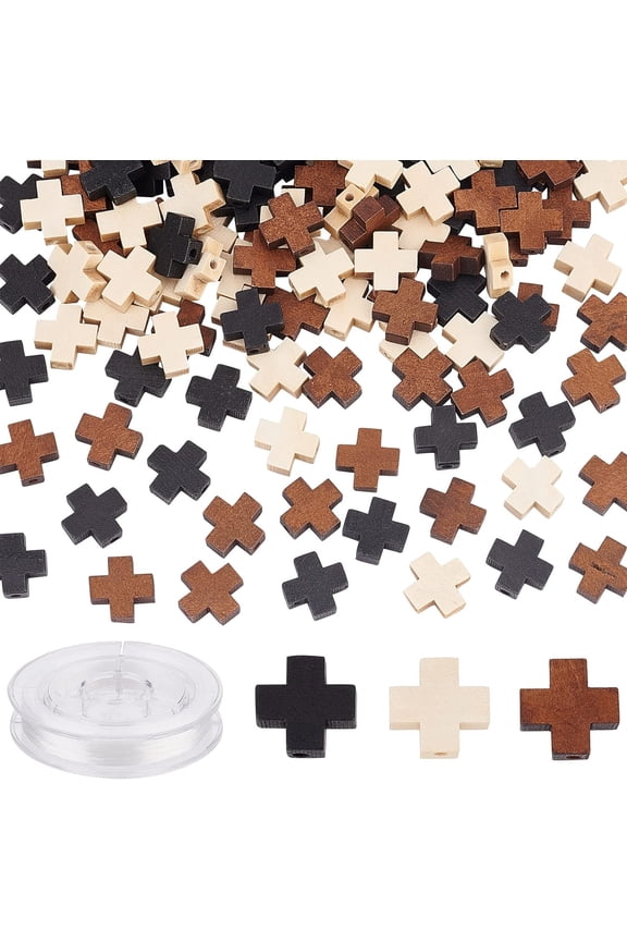 150Pcs Wooden Beads Natural Wood Bead Mini Unfinished Wood Beaded Blessing Rosary Spacer Loose Beads for Sunday School Craft Easter Bracelet Necklace Eid Ramadan Decoration DIY