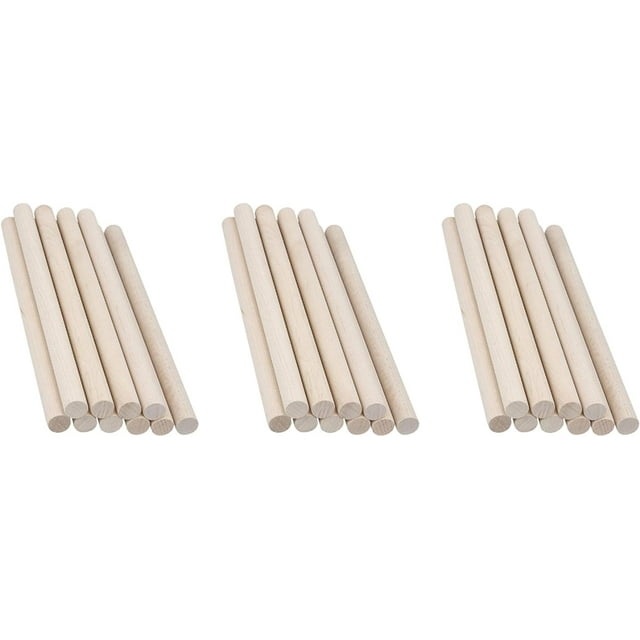 150Pcs Wooden Dowel Rods Unfinished Wood Dowels, Solid Hardwood Sticks