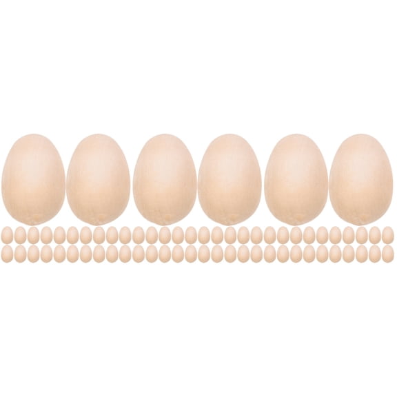 Foxnovo Unfinished Wood Easter Eggs Smooth Polished for Crafts 150Pcs