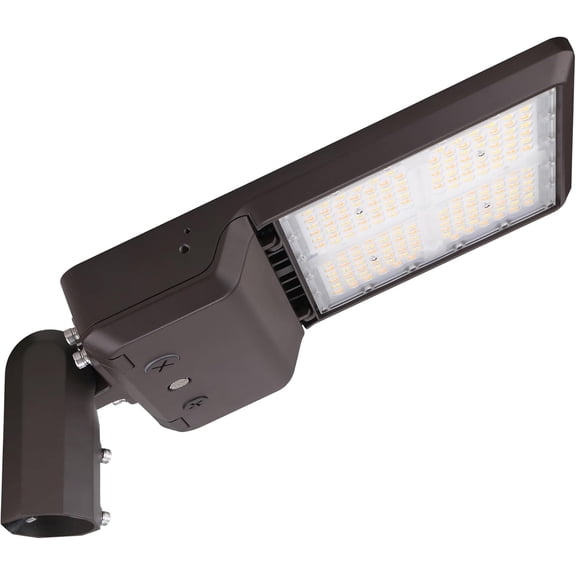 150W/120W/100W Parking Lot LED Area Light 21750LM Commercial Outdoor Lighting 3000K/4000/5000K Adjustable Slip Fitter Mount Industrial LED Shoebox Light for Roadways Stadium Sports Field Barn