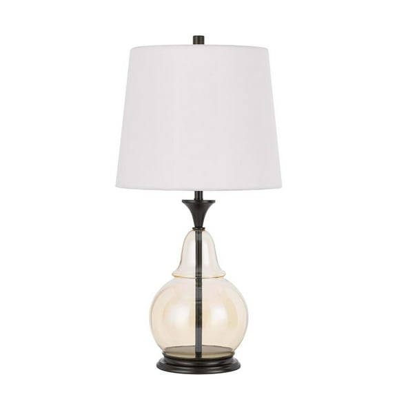 150W 3 Way Kittery Glass Table Lamp With Hardback Fabric Shade