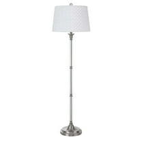 150W 3 Way Ruston Crystal, Metal Floor Lamp With Pleated Hardback Shade