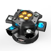 200W 6 Arms Moving Head DJ Lights, Bee Eye DMX RGBW LED Stage Lights Show Disco Party Beam Lighting