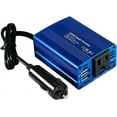 thumbnail image 1 of 150W Car Power Inverter 12V DC to 110V AC Converter Vehicle Adapter Plug Outlet with 3.1A Dual USB Car Charger for Laptop Computer (Classic Blue), 1 of 11