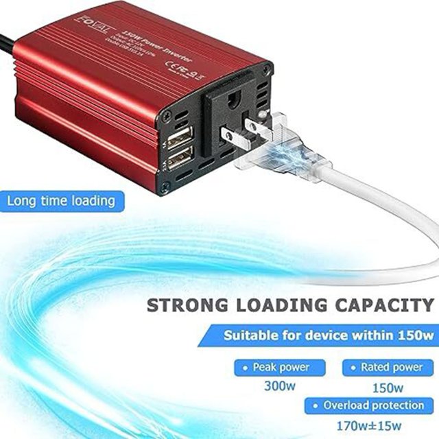 150W Car Power Inverter 12V Dc To 110V/220V Ac Converter Adapter Plug