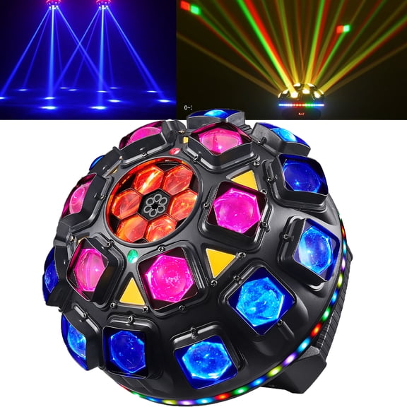 150W Circle Control Magic Ball LED Stage Light 24x10W Beam Effect Golden Strobe Strip DMX DJ Disco Light for Club Wedding Party