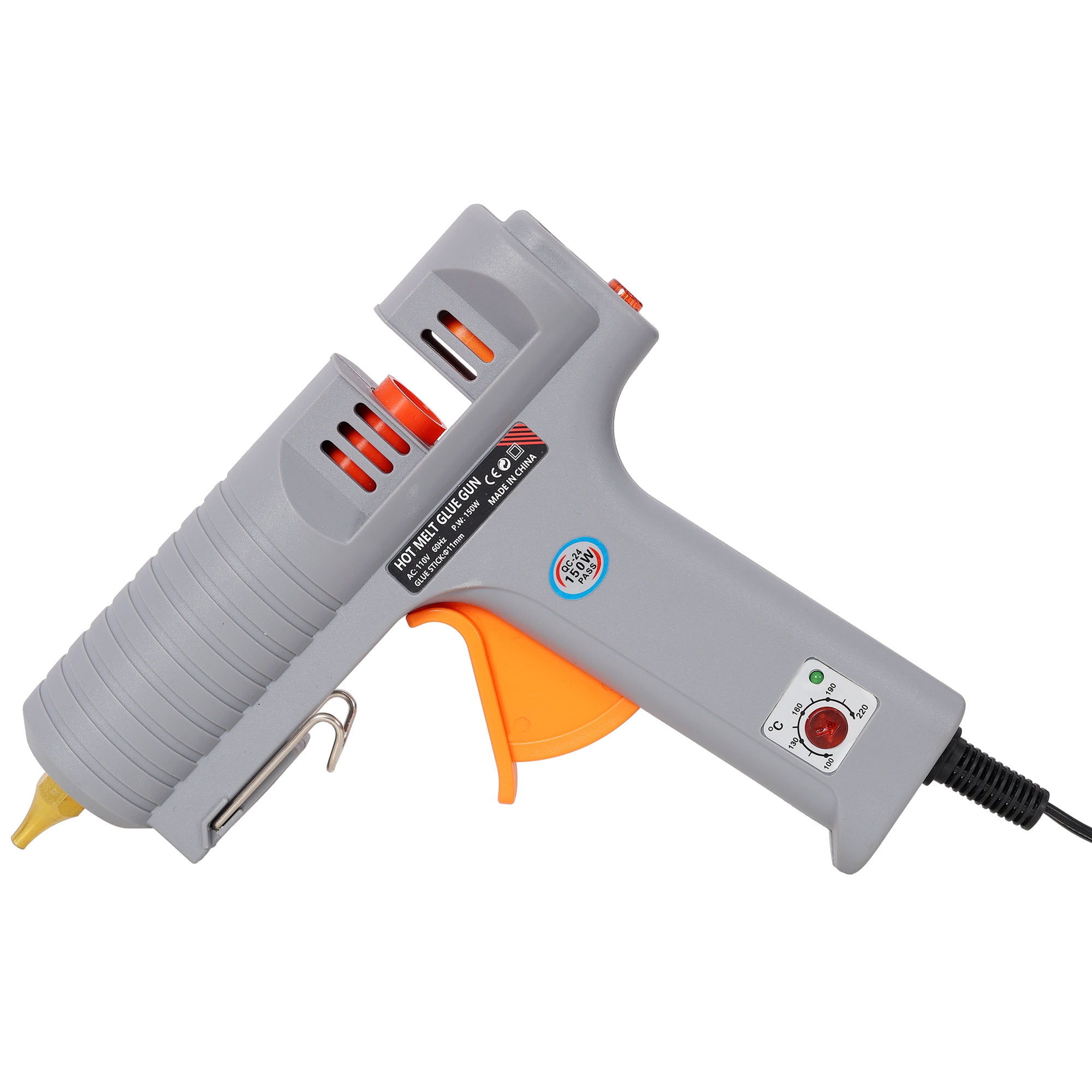 150W Hot Glue Gun, Temperature Adjustable Professional Glue Gun with 6 Copper Nozzles, DIY Craft Repair Thermo Tool with 6Pcs Highly Viscous Glue Sticks, with Black Storage Bag