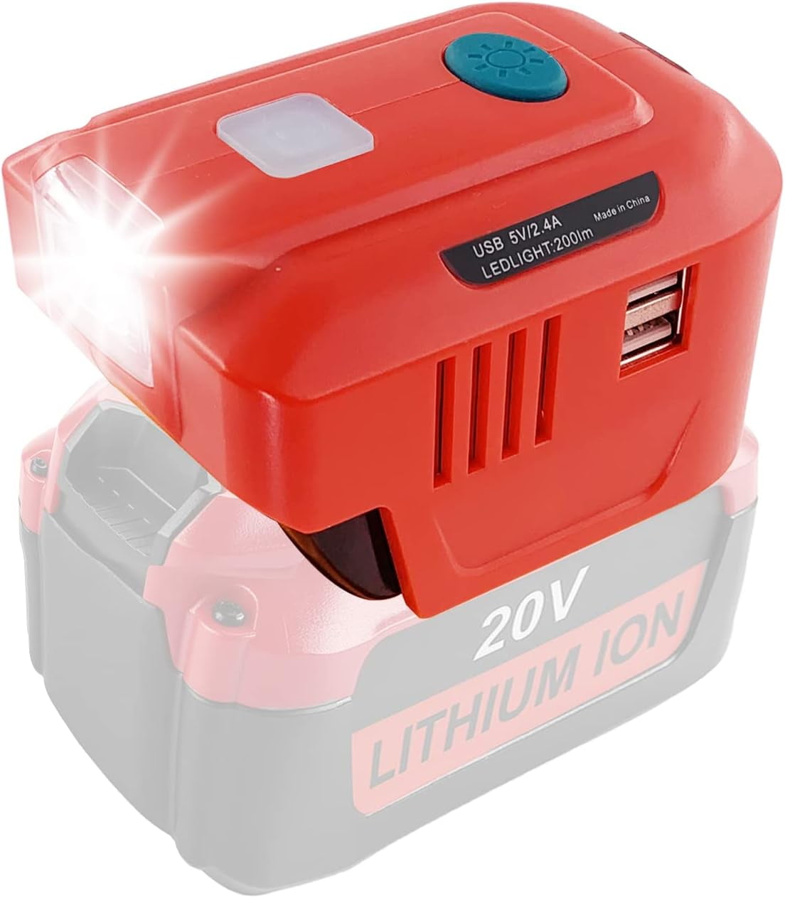 150W Inverter Generator for Carftsman 20V V20 Battery Converter,Portable Power station with AC Outlet&2-USB &LED Light,Portable Power Source,USB Charger Adapter,Camping Inverter