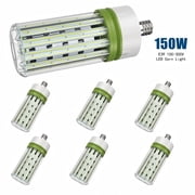150W LED Corn Light Bulb, 1500W Equivalent, 20250 Lumens, 5000K Daylight, E39 Mogul Base, 6 Pack