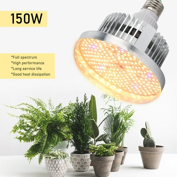 150W LED Grow Light Bulb, Full Spectrum Sunlike Plant Grow Light for Indoor Plants Seedings Flowering Succulents E27