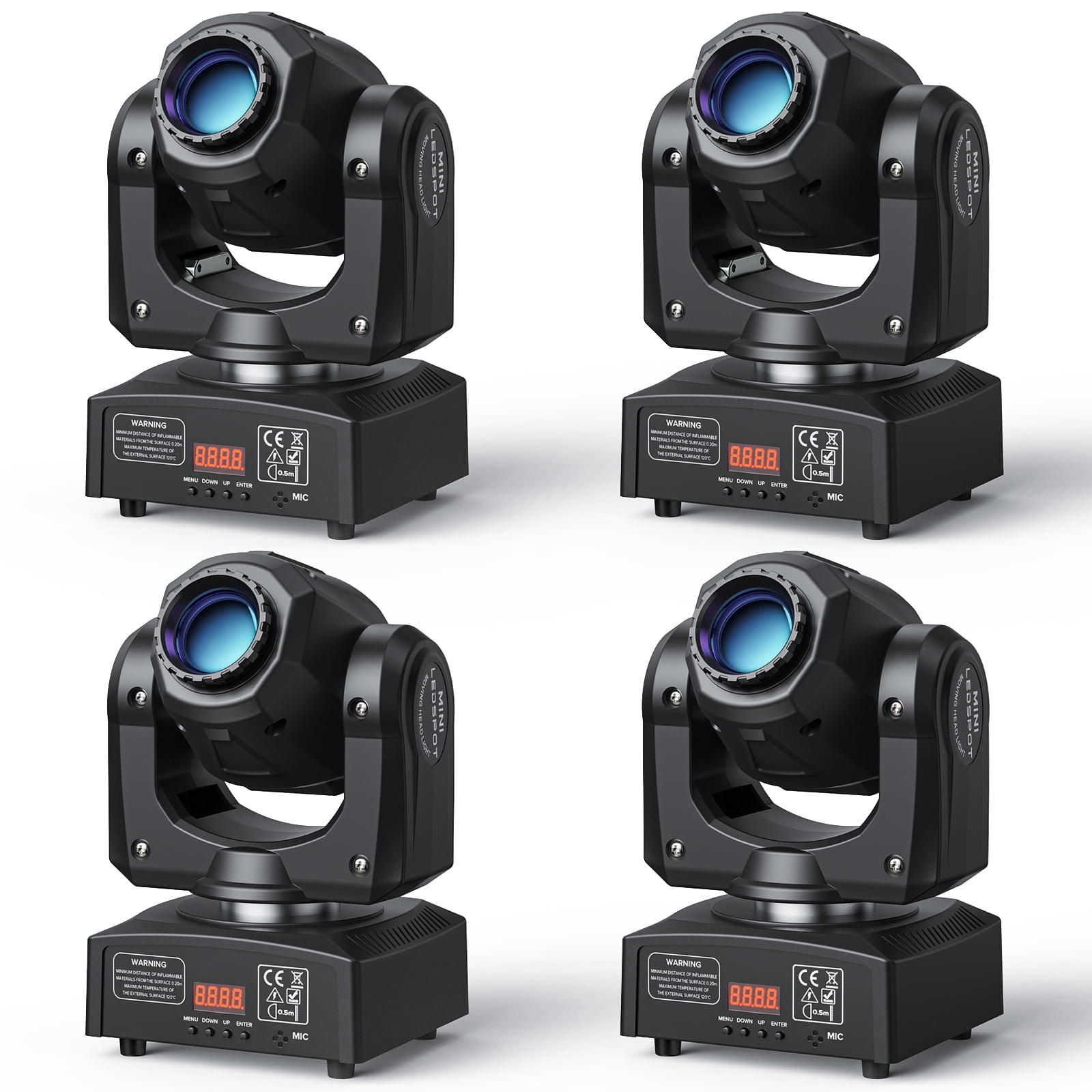 150W LED Moving Head DJ Lights Mini Beam Stage Lights 4 Pack DMX 512 12CH Sound for Disco Party Stage Lighting