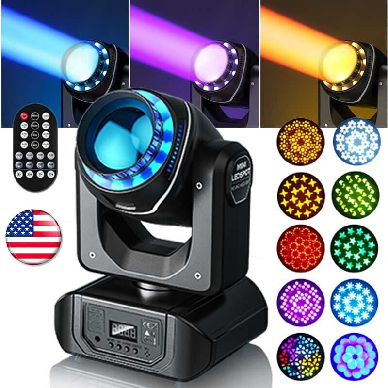 Luces LED para Cabeza Móvil de 150W, Luz de Punto para Escenario con Haz Gob RGBW 18prisma DJ Disco DMX Luces LED para Cabeza Móvil de 150W, Luz de Punto para Escenario con Haz Gob RGBW 18prisma DJ Disco DMX