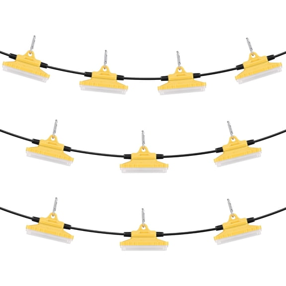 150W LED String Work Lights, 10-Pack 15000LM Waterproof Construction String Lights, IP65 Rated for Indoor Outdoor Job Site Lighting, ETL Certified